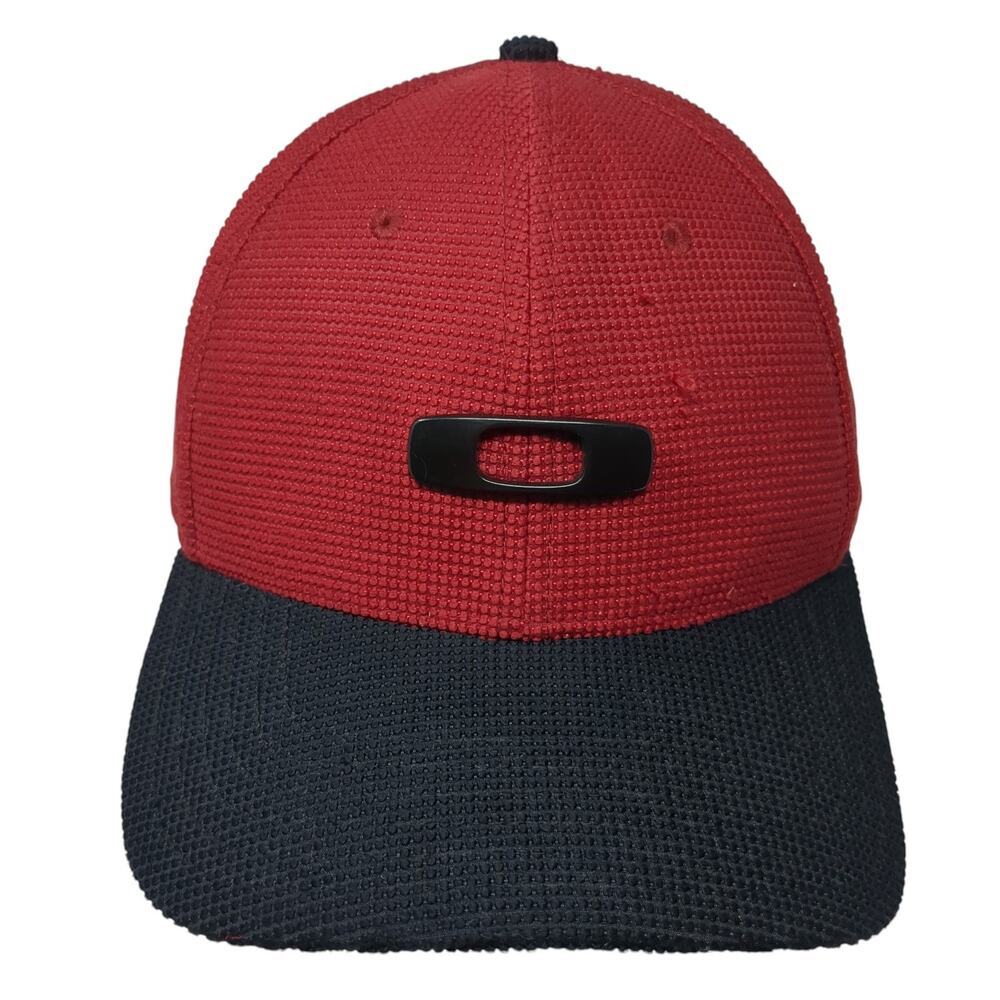 Oakley Fitted Baseball Hat Red XL A-Flex Colorblock Vent Holes Outdoor